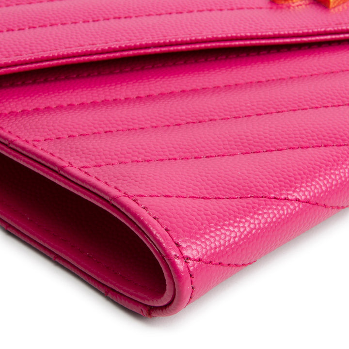 SAINT LAURENT Cassandre Flap Wristlet - Pink