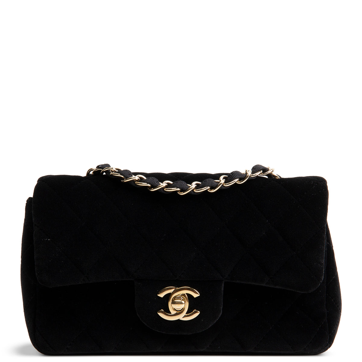 CHANEL Classic Velvet Rectangular Mini Flap Bag