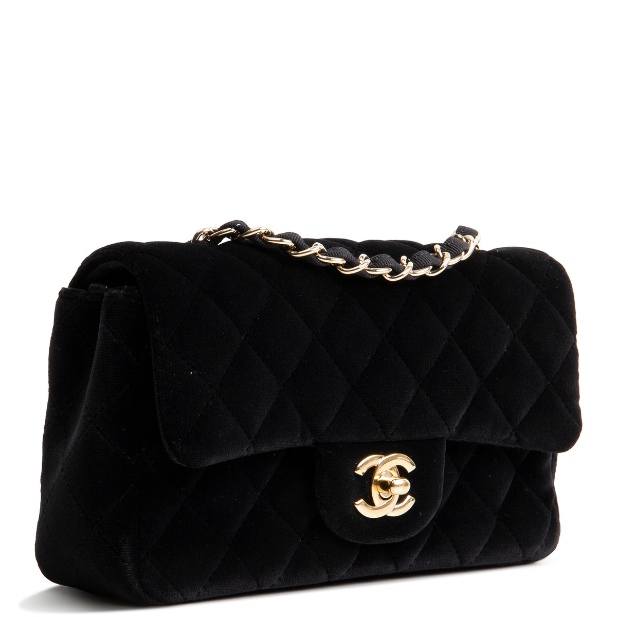 CHANEL Classic Velvet Rectangular Mini Flap Bag