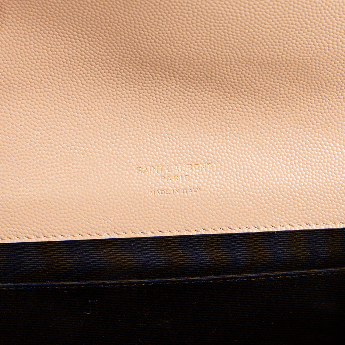 SAINT LAURENT Cassandre Flap Wristlet - Dark Beige