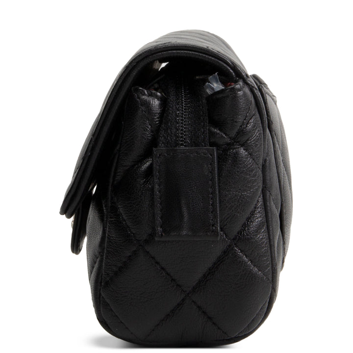 CHANEL Lambskin Quilted Flap Cosmetic Case - Black