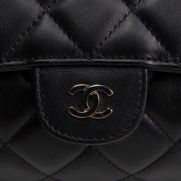 CHANEL Lambskin Quilted Flap Cosmetic Case - Black