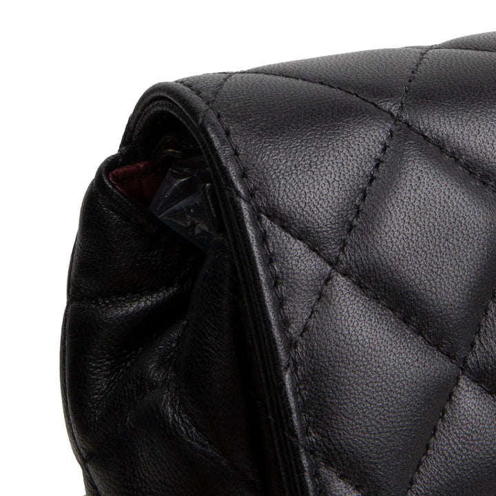 CHANEL Lambskin Quilted Flap Cosmetic Case - Black