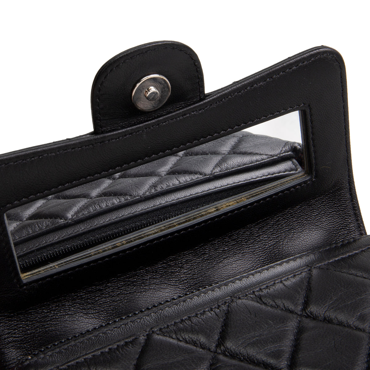CHANEL Lambskin Quilted Flap Cosmetic Case - Black