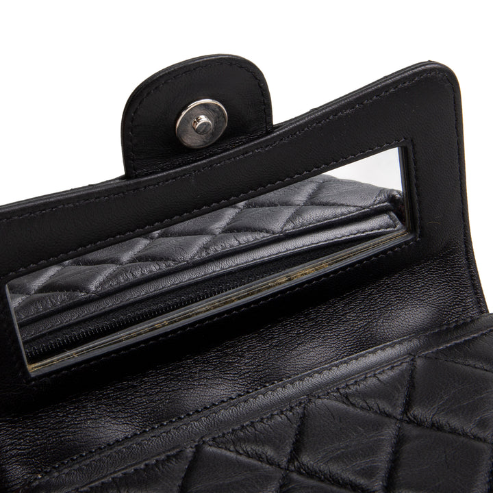 CHANEL Lambskin Quilted Flap Cosmetic Case - Black