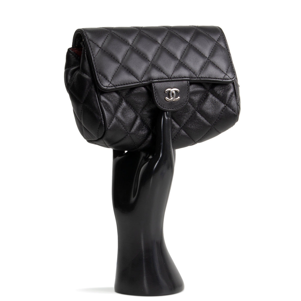 CHANEL Lambskin Quilted Flap Cosmetic Case - Black