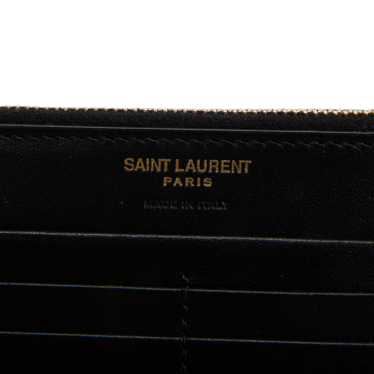 SAINT LAURENT Croc Embossed Envelope Wallet
