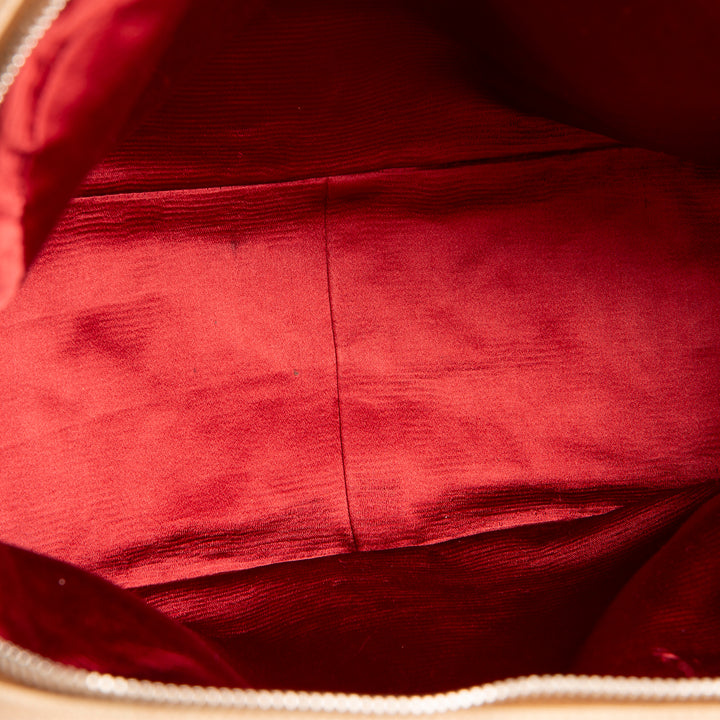 PRADA Cinghiale - Trimmed Canapa Bowler Bag - Canvas - Red