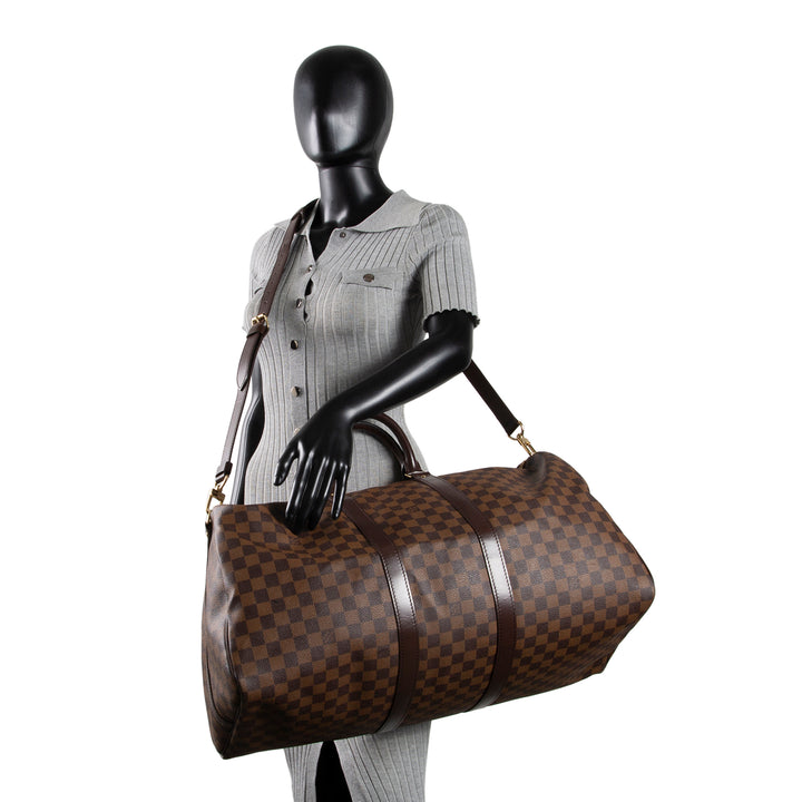 LOUIS VUITTON Damier Ebene Keepall Bandouliere 55