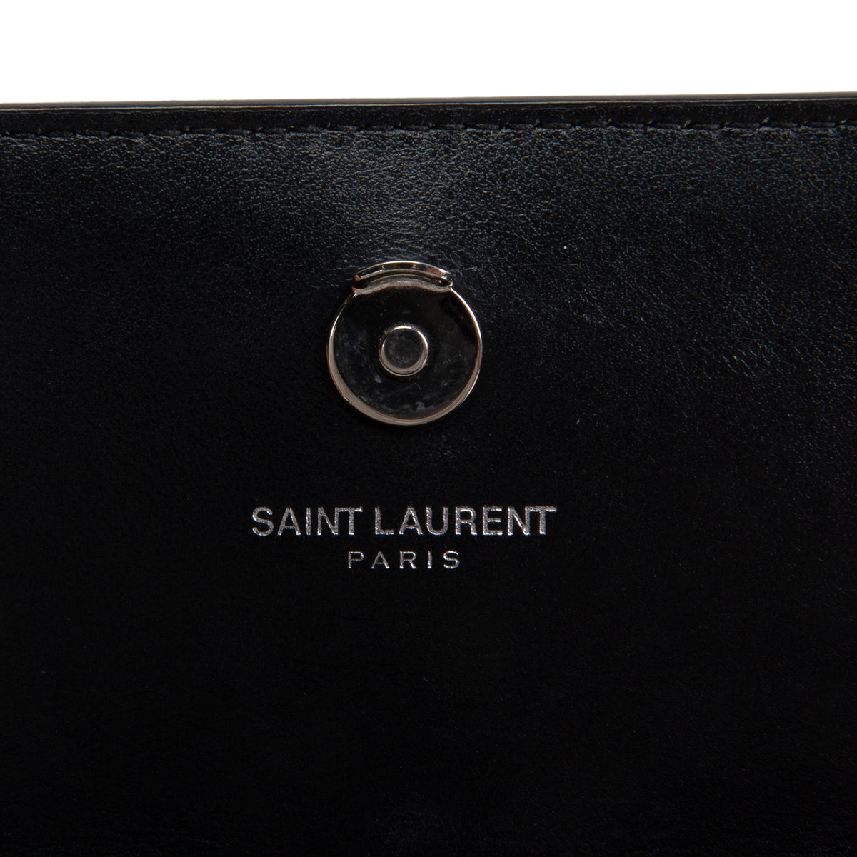 SAINT LAURENT Croc Embossed Mini Sunset - Black