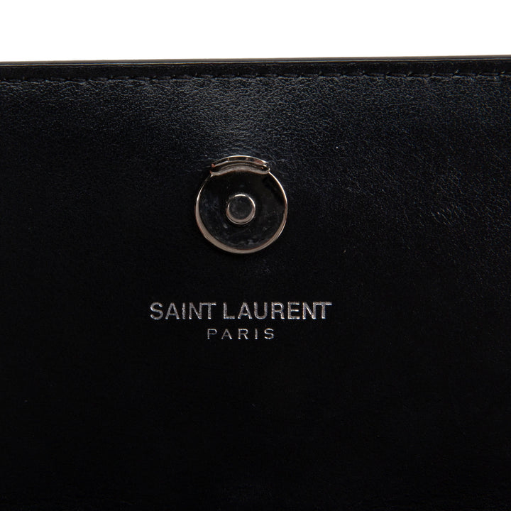 SAINT LAURENT Croc Embossed Mini Sunset - Black