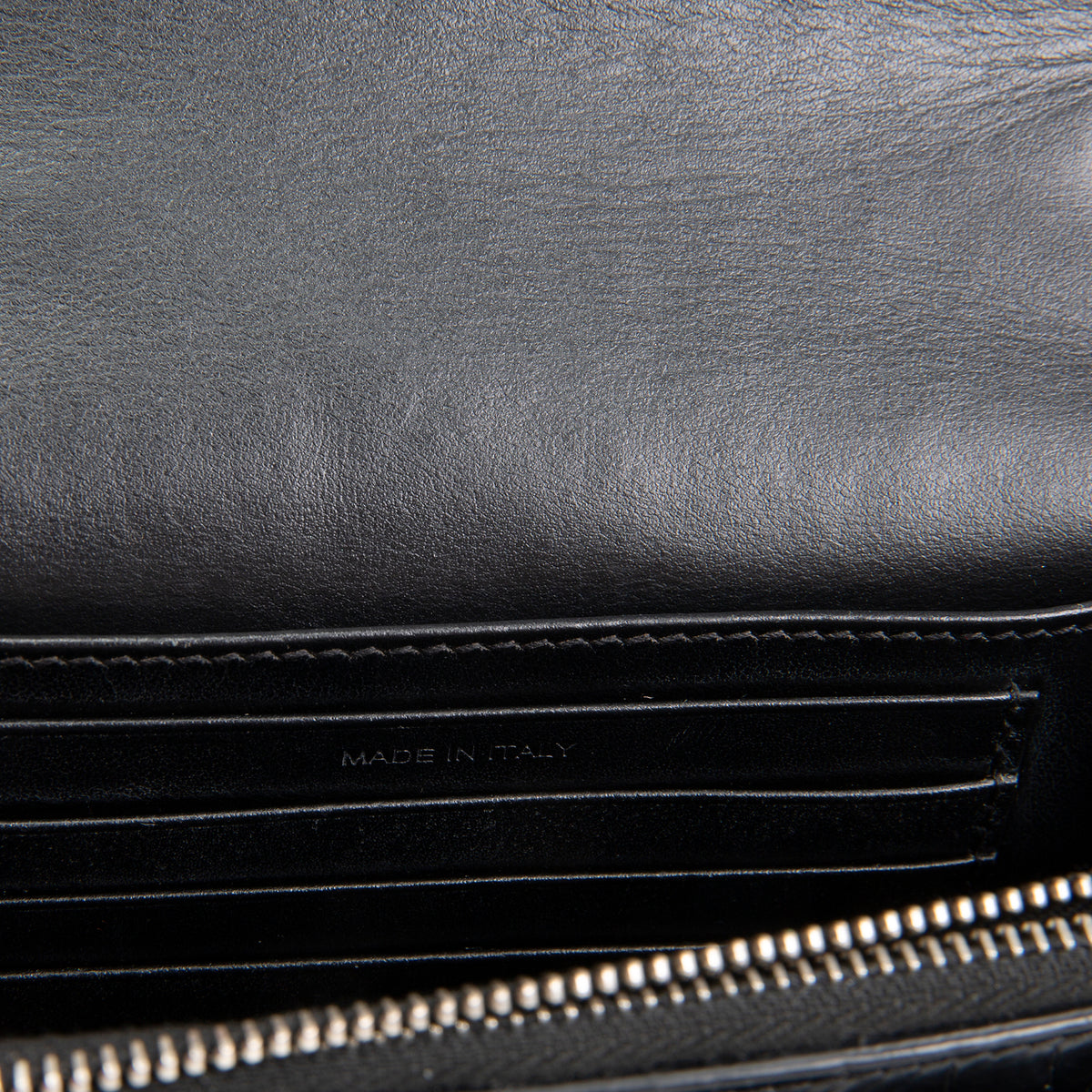 SAINT LAURENT Croc Embossed Mini Sunset - Black