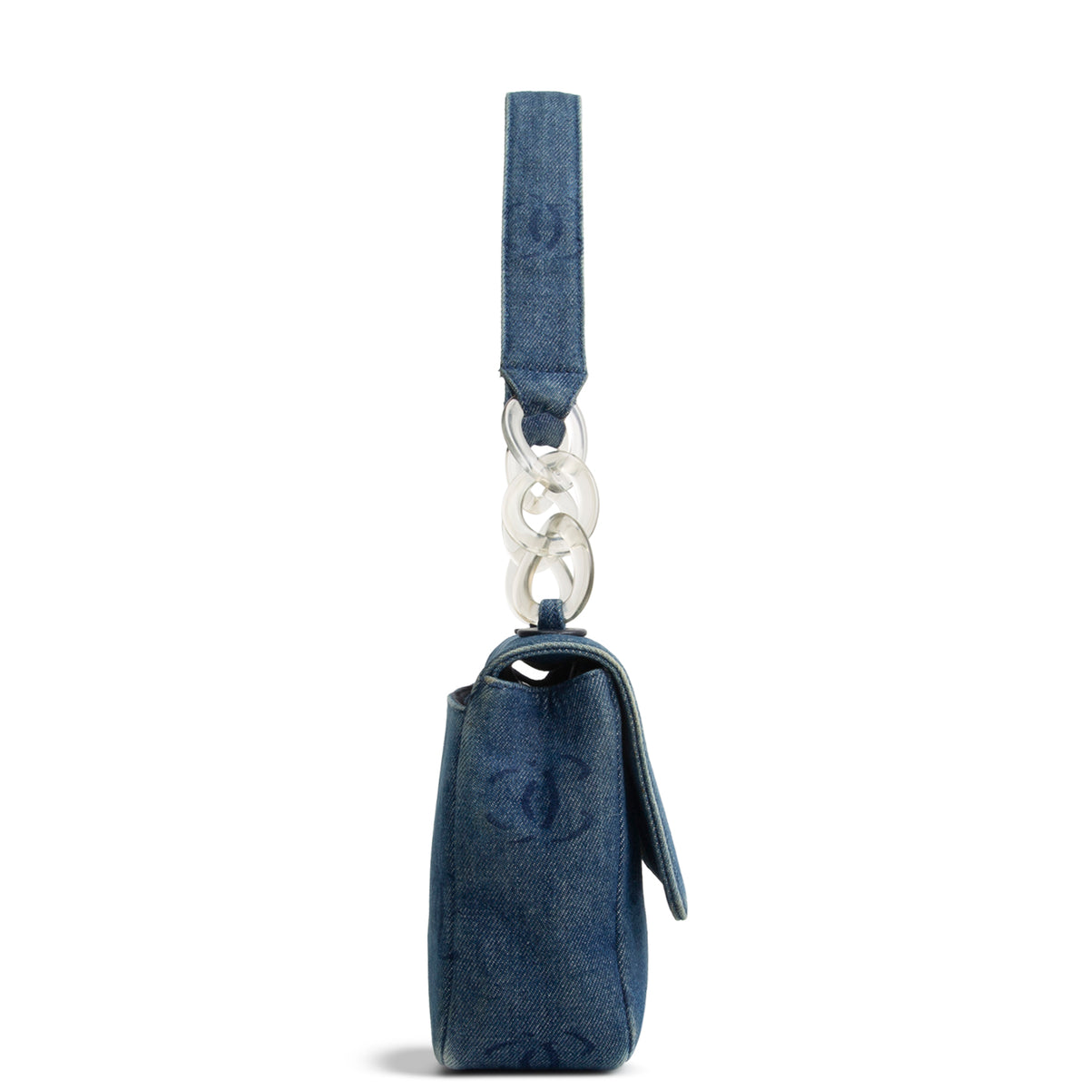 CHANEL Vintage Denim Lucite Flap Bag - Blue