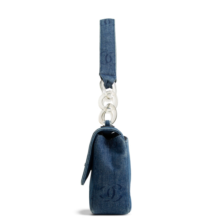 CHANEL Vintage Denim Lucite Flap Bag - Blue
