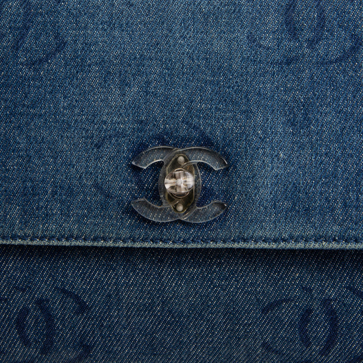 CHANEL Vintage Denim Lucite Flap Bag - Blue