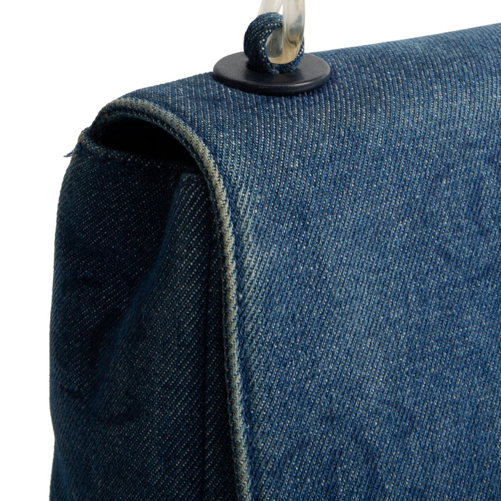 CHANEL Vintage Denim Lucite Flap Bag - Blue