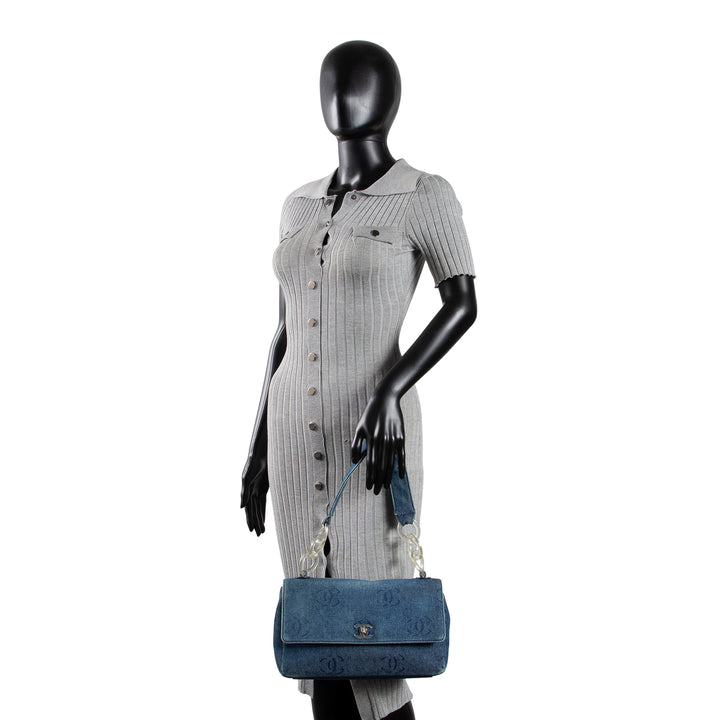 CHANEL Vintage Denim Lucite Flap Bag - Blue