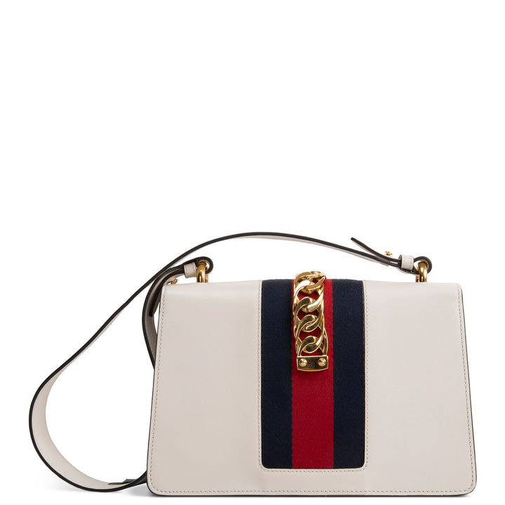 GUCCI Small Embroidered Sylvie - White