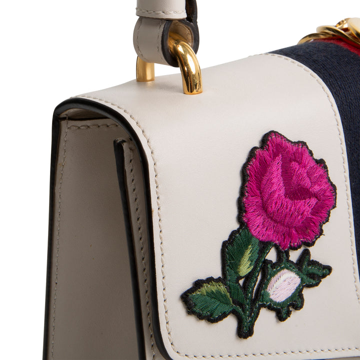 GUCCI Small Embroidered Sylvie - White