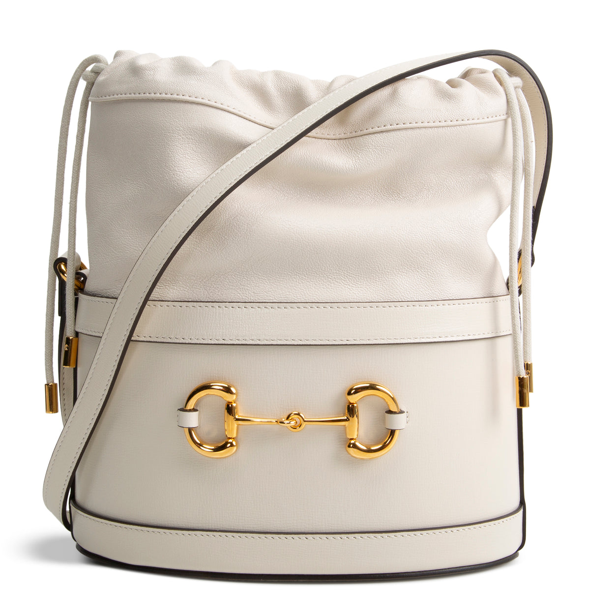 GUCCI Leather Horsebit Bucket Bag