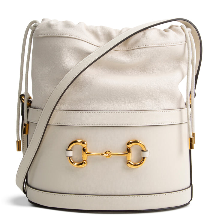 GUCCI Leather Horsebit Bucket Bag