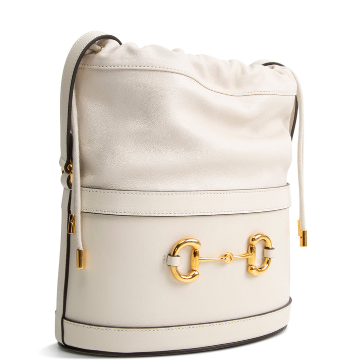GUCCI Leather Horsebit Bucket Bag