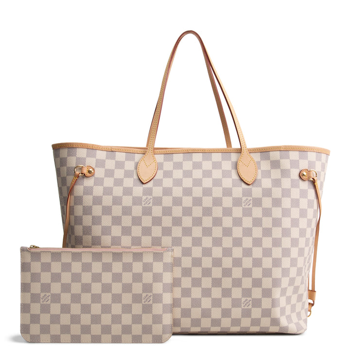 LOUIS VUITTON Damier Azur Neverfull GM w/ Pouch