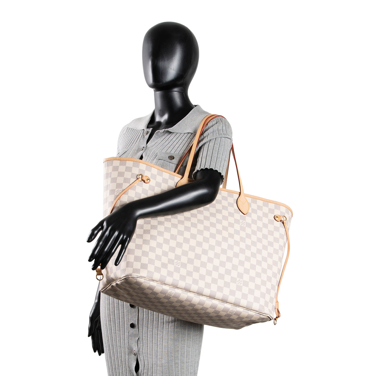 LOUIS VUITTON Damier Azur Neverfull GM w/ Pouch