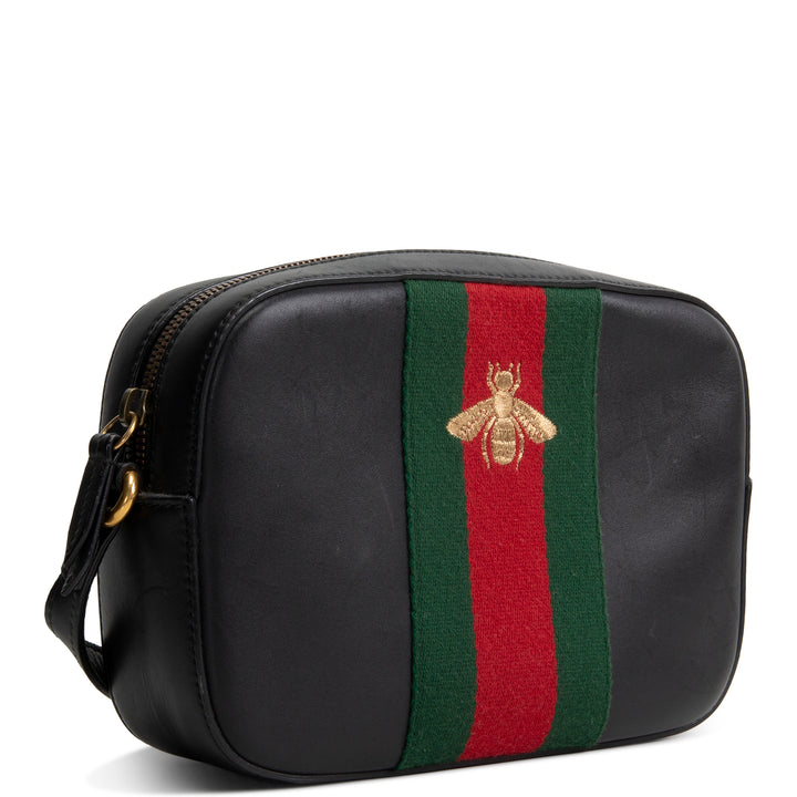 GUCCI Vintage Calfskin "Webby Bee" Camera Bag - Black OUTLET FINAL SALE