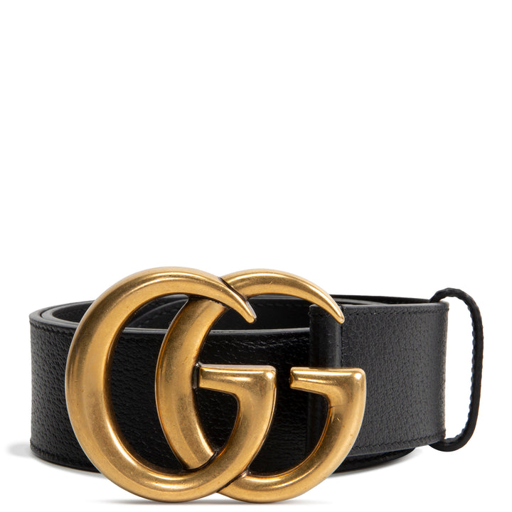GUCCI GG Marmont - Black Leather Belt 40mm