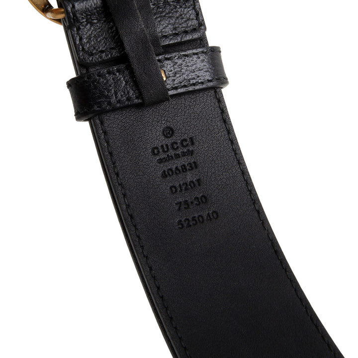 GUCCI GG Marmont - Black Leather Belt 40mm