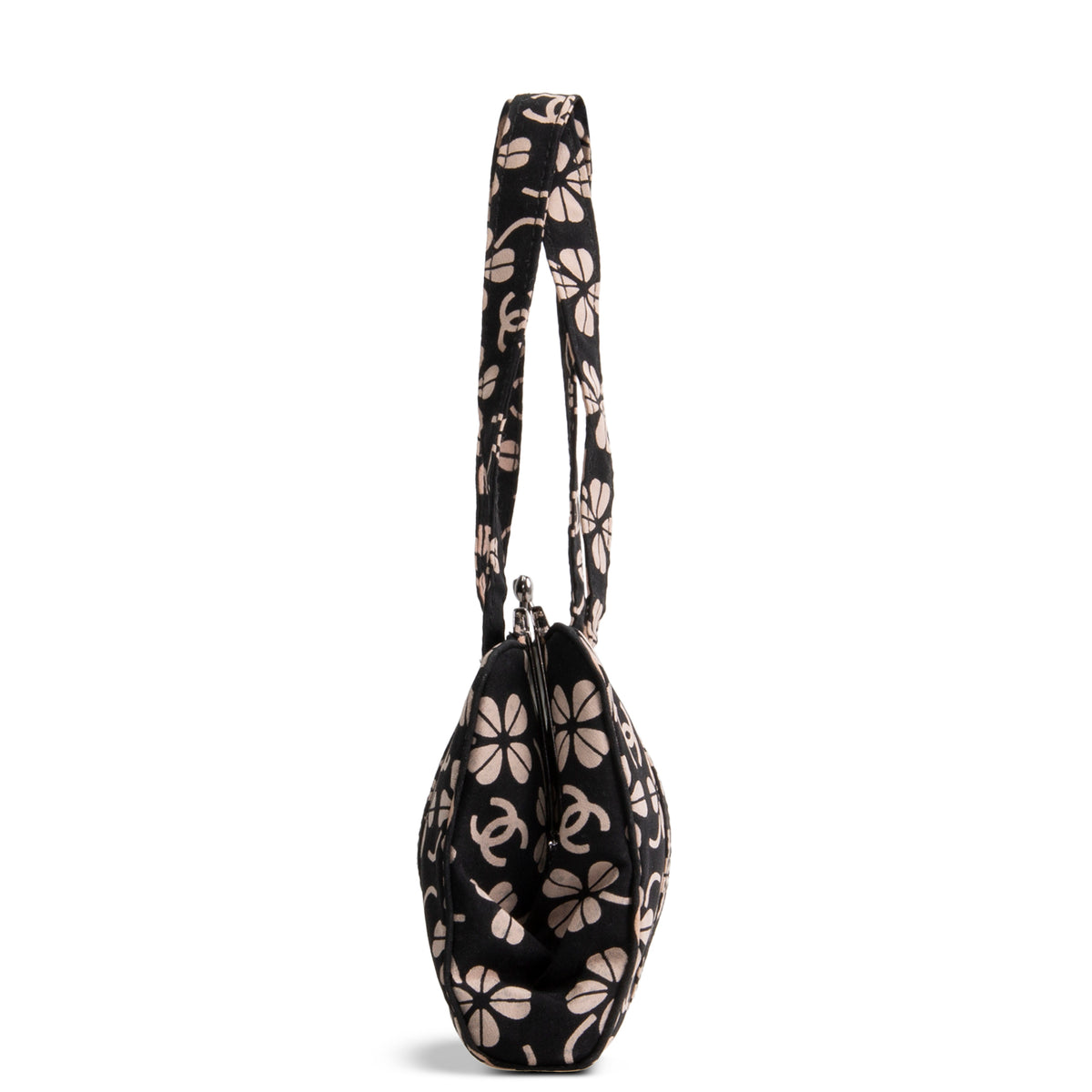 CHANEL Vintage Canvas CC Clover Clutch - Black