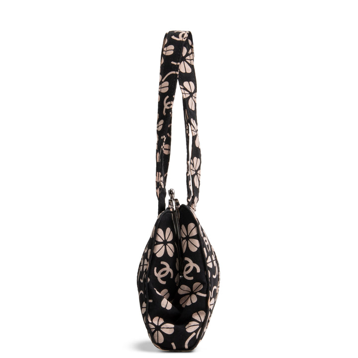 CHANEL Vintage Canvas CC Clover Clutch - Black