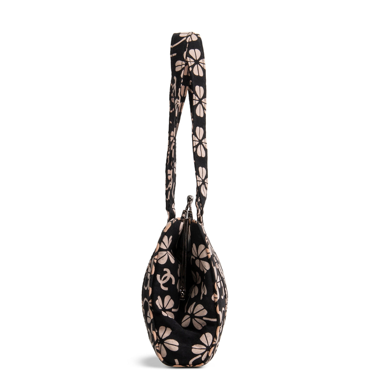 CHANEL Vintage Canvas CC Clover Clutch - Black