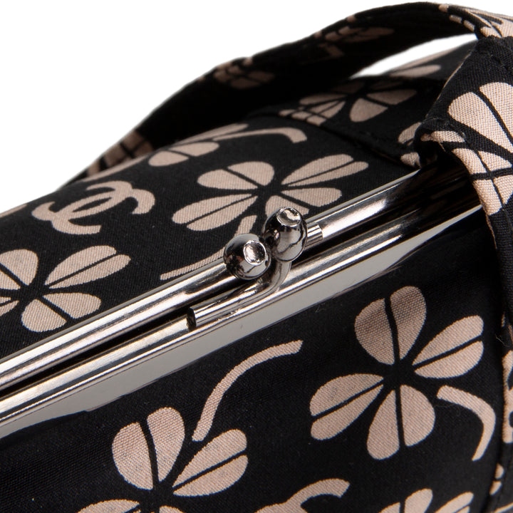 CHANEL Vintage Canvas CC Clover Clutch - Black
