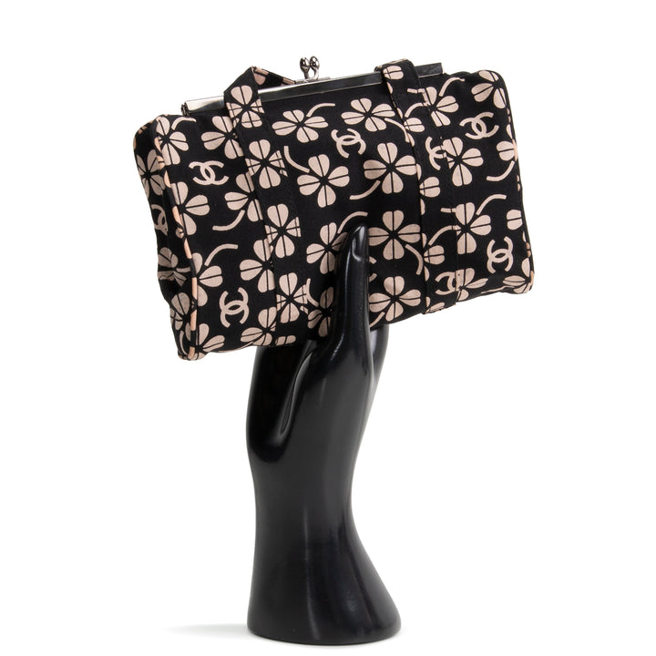 CHANEL Vintage Canvas CC Clover Clutch - Black