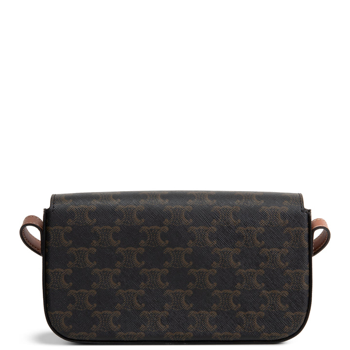 CELINE Canvas Calfskin Triomphe Shoulder Bag