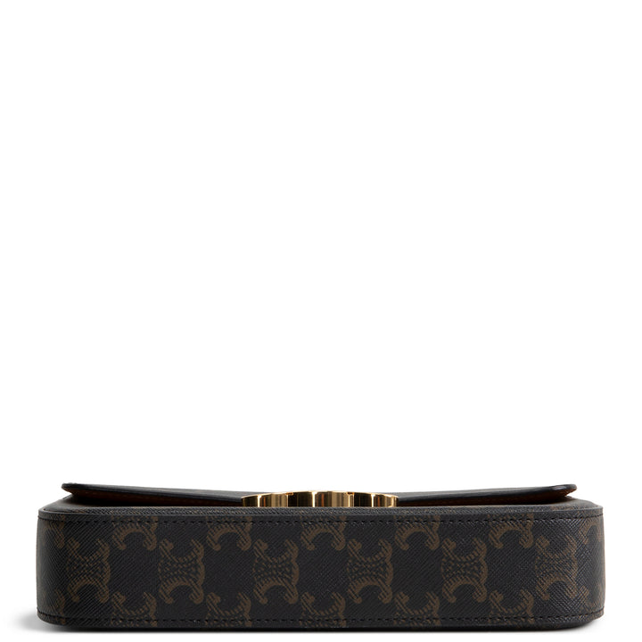 CELINE Canvas Calfskin Triomphe Shoulder Bag