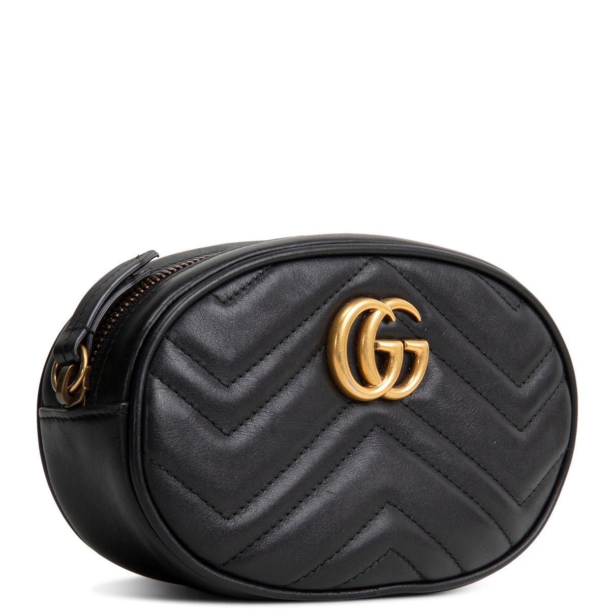 GUCCI Leather Marmont Belt Bag - Black