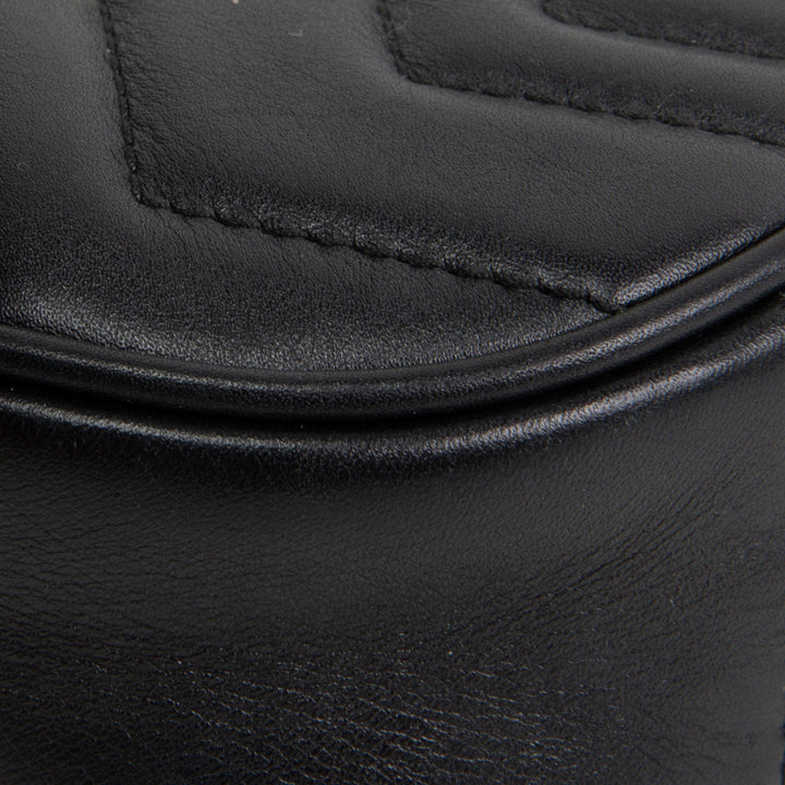 GUCCI Leather Marmont Belt Bag - Black