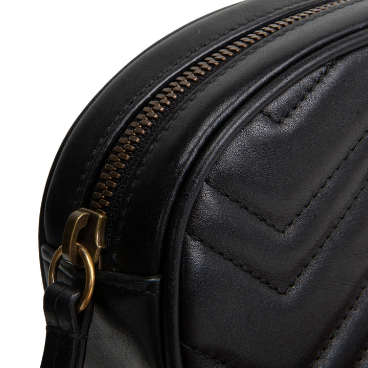 GUCCI Leather Marmont Belt Bag - Black