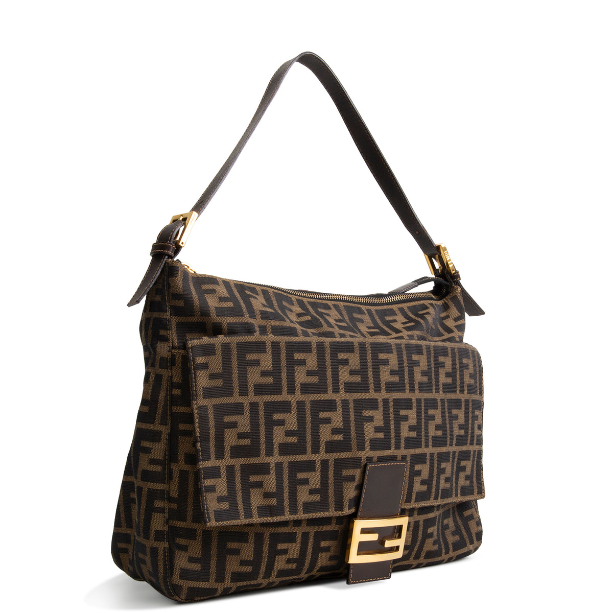 FENDI Zucca Mama Forever Zip Hobo - Tobacco