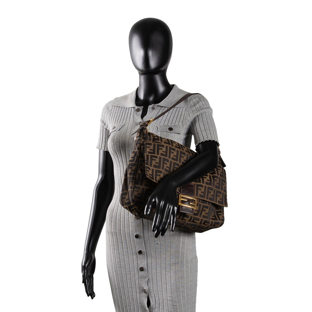 FENDI Zucca Mama Forever Zip Hobo - Tobacco