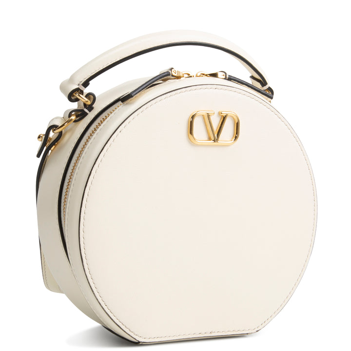 VALENTINO V Logo Signature Circle Bag - Cream