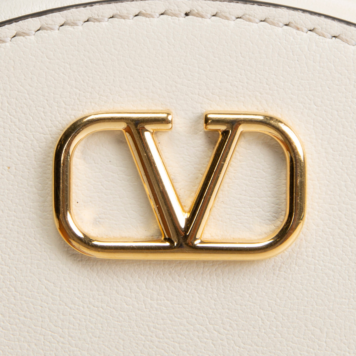 VALENTINO V Logo Signature Circle Bag - Cream
