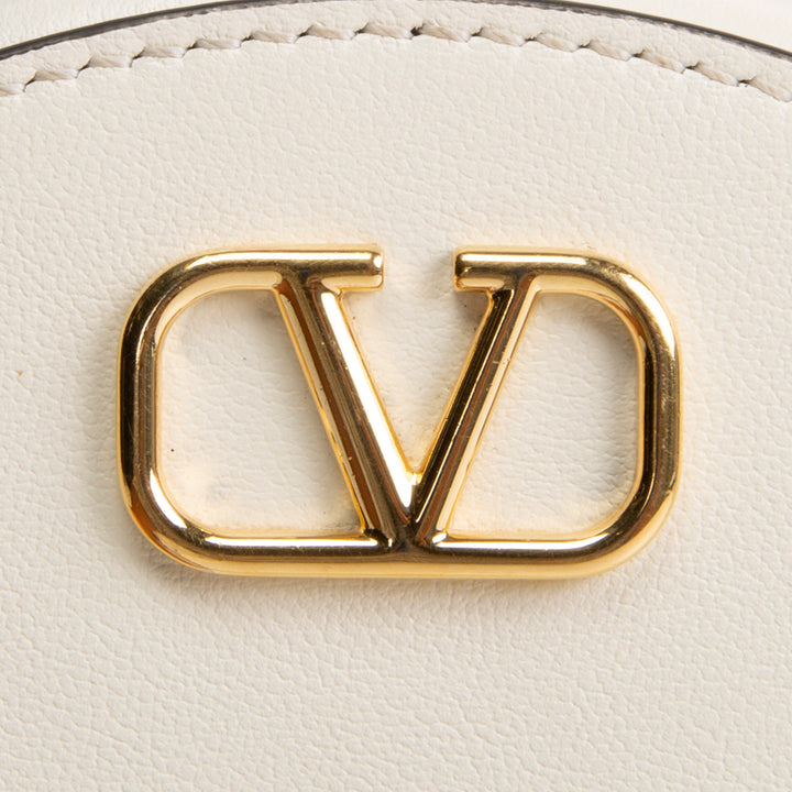 VALENTINO V Logo Signature Circle Bag - Cream