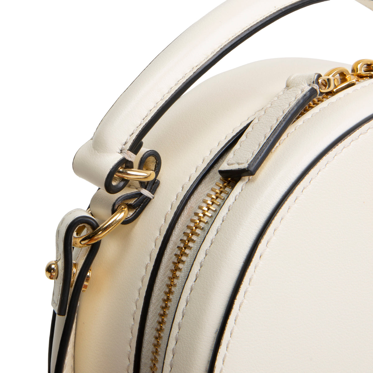 VALENTINO V Logo Signature Circle Bag - Cream