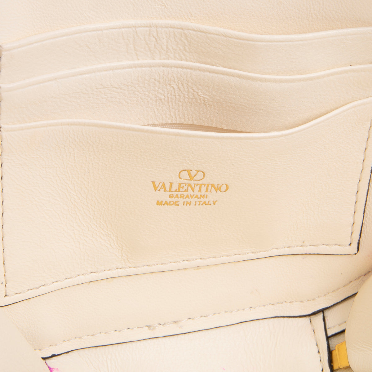 VALENTINO V Logo Signature Circle Bag - Cream