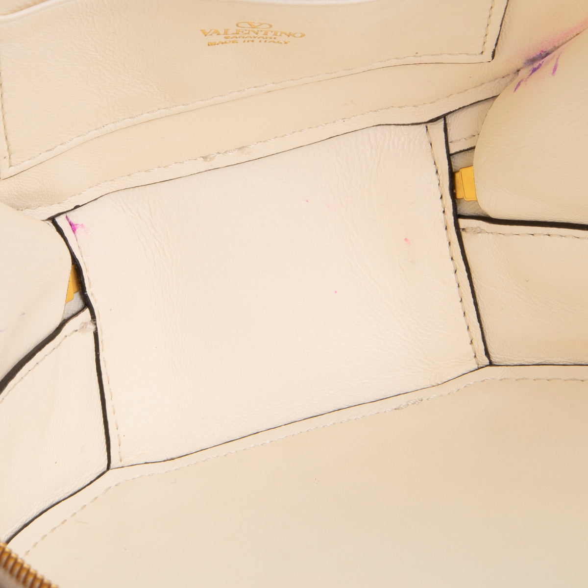 VALENTINO V Logo Signature Circle Bag - Cream