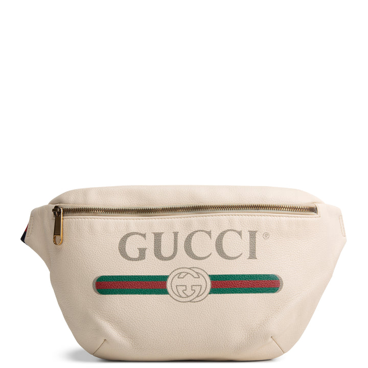 GUCCI Logo Grained Leather Belt Bag